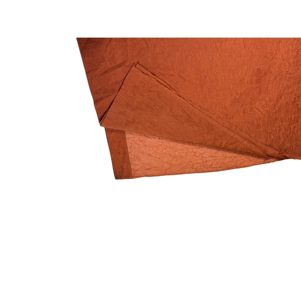 Single Vintage Crinkle Curtain in Burnt Orange 1 Panel Sheer Rod Pocket 64 Long